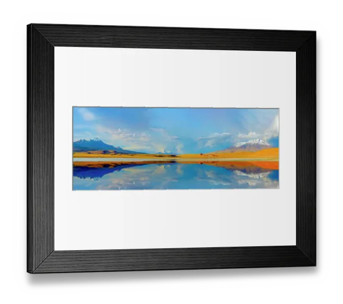 Framed Print : Laguna Honda, Bolivia. Panoramic view of Deep Lake in the Altiplano of Andes Mountains of Bolivia