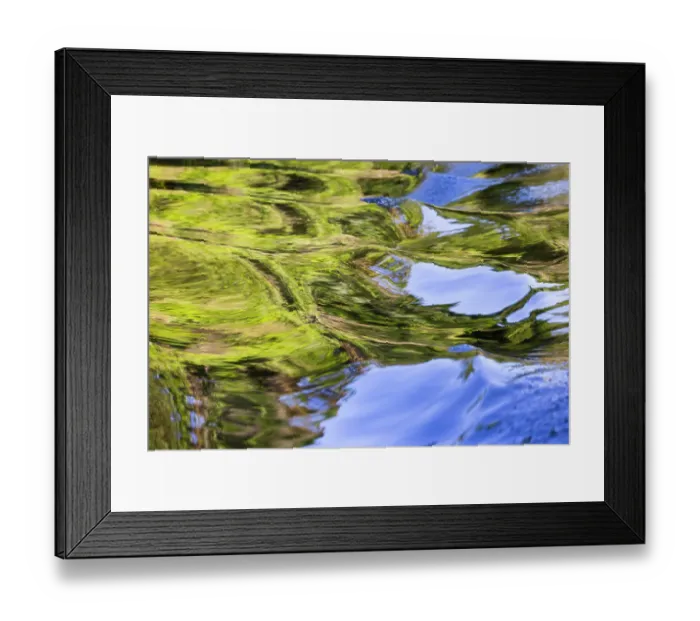 Framed Print : Water reflections behind small boat in the Pantanal region, Mato Grosso, Brazil, South America