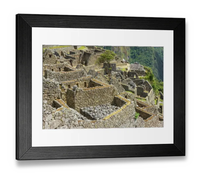 Framed Print : Lost City, details of ancient Inca buildings, Machu Picchu, Peru
