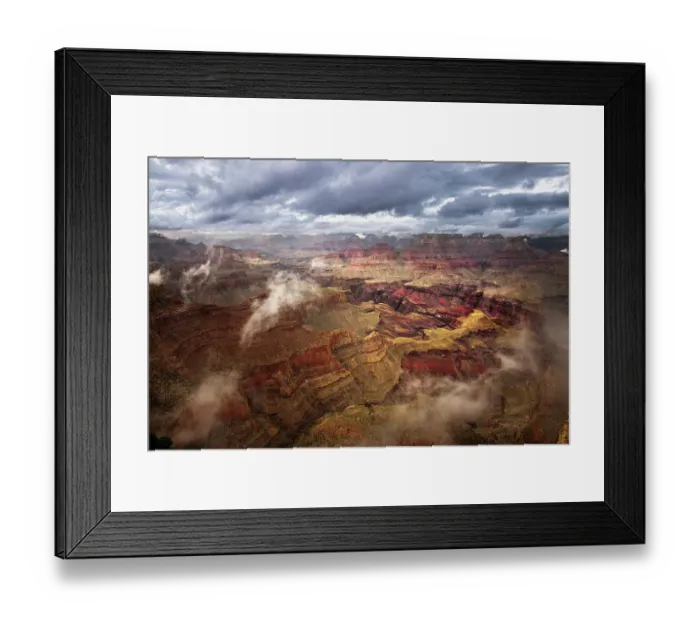 Framed Print : Mist and clouds, Grand Canyon National Park, Arizona