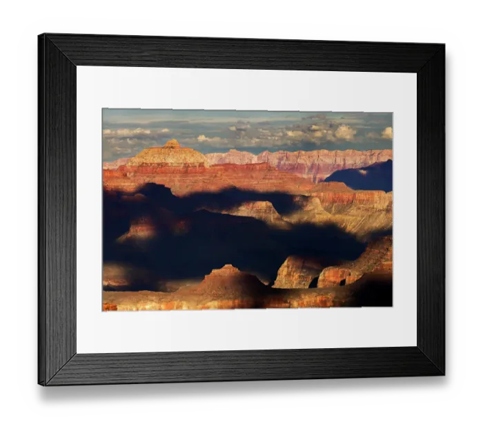 Framed Print : Vishnu Temple at sunset from south rim, Grand Canyon National Park, Arizona