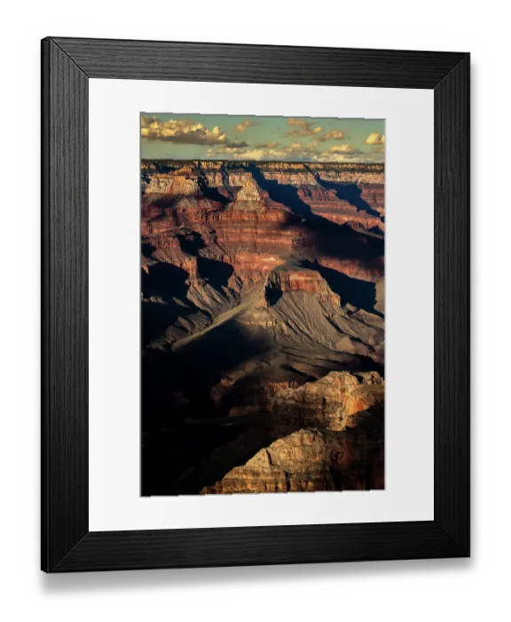Framed Print : Sunset from south rim, Grand Canyon National Park, Arizona