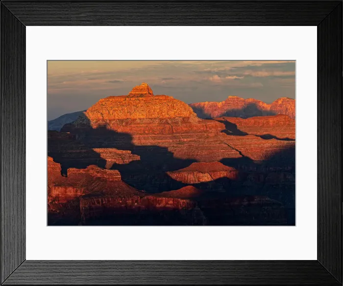 Framed Print : Vishnu Temple at sunset from south rim, Grand Canyon National Park, Arizona