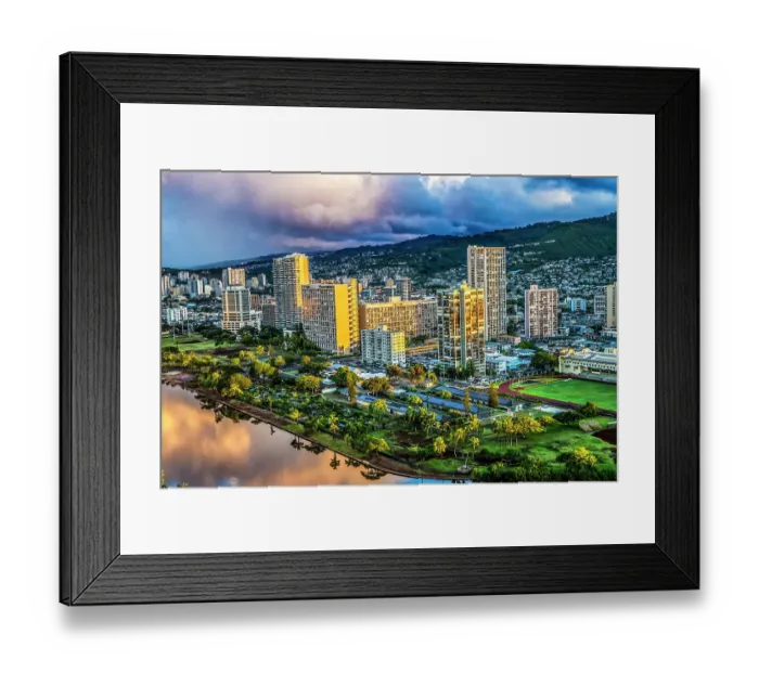Framed Print : Colorful Ala Wai Canal, Honolulu, Oahu, Hawaii Framed Print : Colorful Ala Wai Canal, Honolulu, Oahu, Hawaii
