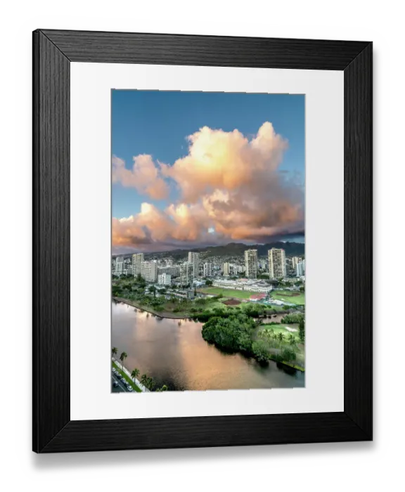 Framed Print : Colorful Ala Wai Canal, Honolulu, Oahu, Hawaii Framed Print : Colorful Ala Wai Canal, Honolulu, Oahu, Hawaii