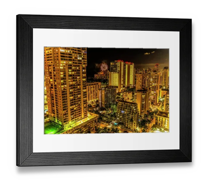 Framed Print : Weekly fireworks, Waikiki, Honolulu, Oahu, Hawaii Framed Print : Weekly fireworks, Waikiki, Honolulu, Oahu, Hawaii