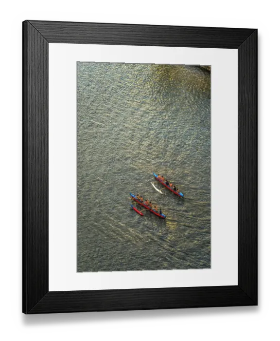 Framed Print : Colorful red canoes, Ala Wai Canal, Honolulu, Oahu, Hawaii Framed Print : Colorful red canoes, Ala Wai Canal, Honolulu, Oahu, Hawaii
