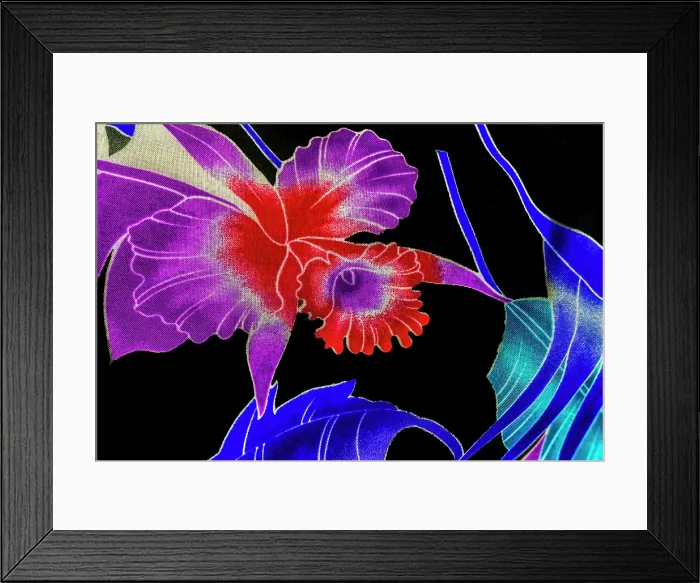 Framed Print : Colorful Polynesian textile, Waikiki, Honolulu, Oahu, Hawaii