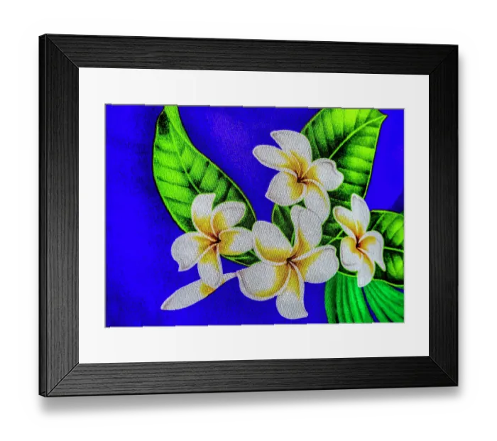 Framed Print : Colorful Polynesian textile, Waikiki, Honolulu, Oahu, Hawaii