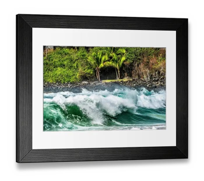 Framed Print : Large waves, Waimea Bay, North Shore, Oahu, Hawaii. Waimea Bay is famous for big wave surfing Framed Print : Large waves, Waimea Bay, North Shore, Oahu, Hawaii. Waimea Bay is famous for big wave surfing