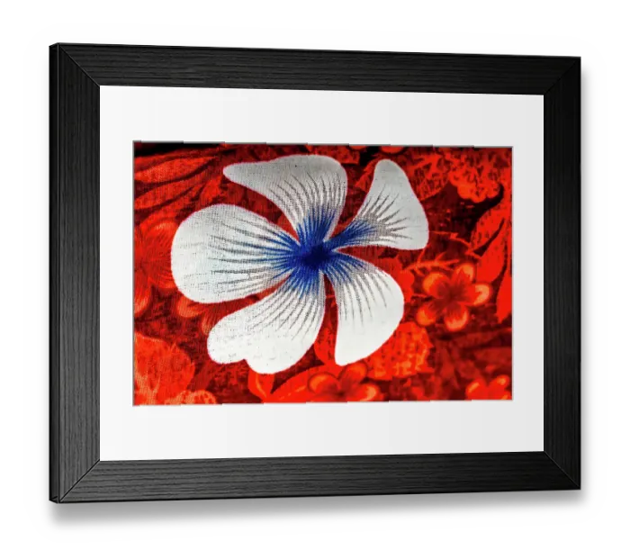 Framed Print : Colorful Polynesian textile, Waikiki, Honolulu, Oahu, Hawaii