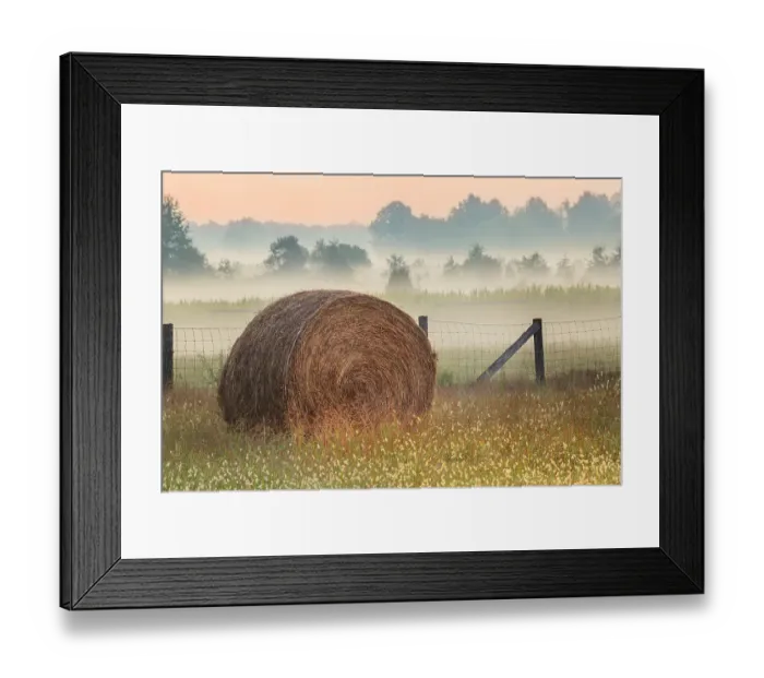 Framed Print : Hay bale in rural farm field, Oldham County, Kentucky Framed Print : Hay bale in rural farm field, Oldham County, Kentucky