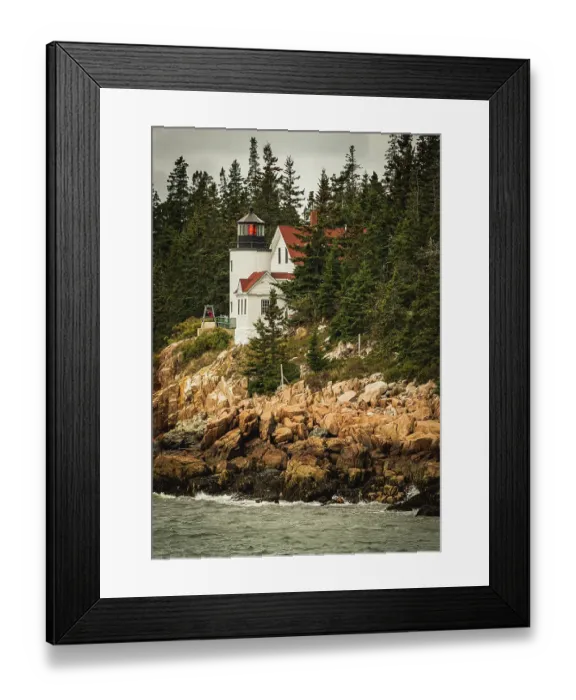 Framed Print : View of Maine's Bass Harbor Head Lighthouse from the water Framed Print : View of Maine's Bass Harbor Head Lighthouse from the water