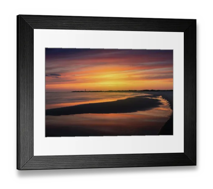 Framed Print : USA, New Jersey, Cape May National Seashore. Landscape with ocean and beach at sunset. ©Jay O'Brien  /  Jaynes Gallery  /  DanitaDelimont.com