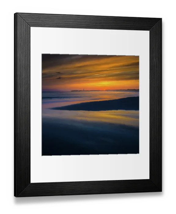 Framed Print : USA, New Jersey, Cape May National Seashore. Landscape with ocean and beach at sunset. ©Jay O'Brien  /  Jaynes Gallery  /  DanitaDelimont.com