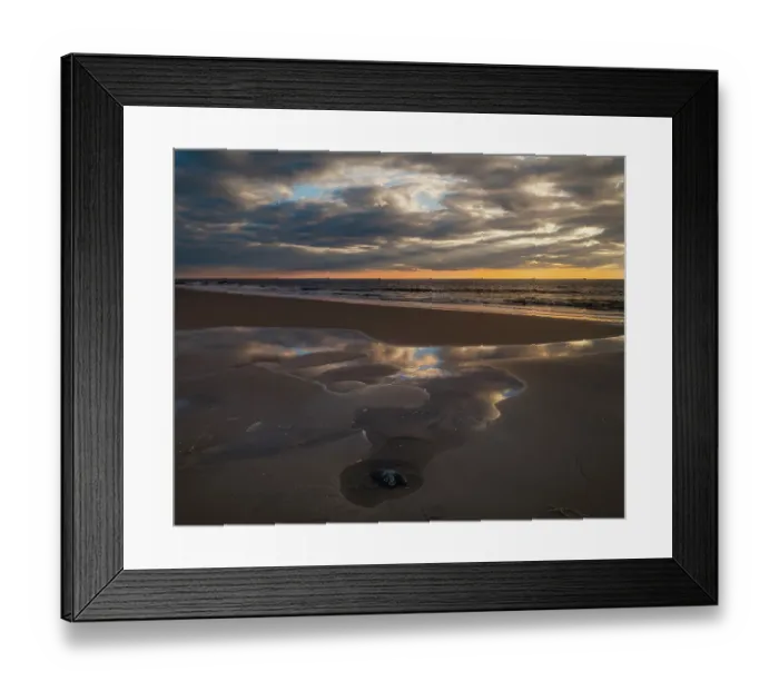 Framed Print : USA, New Jersey, Cape May National Seashore. Landscape with ocean and beach at sunset. ©Jay O'Brien / Jaynes Gallery / DanitaDelimont.com Framed Print : USA, New Jersey, Cape May National Seashore. Landscape with ocean and beach at sunset. ©Jay O'Brien / Jaynes Gallery / DanitaDelimont.com