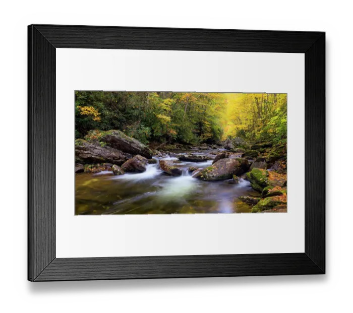 Framed Print : USA, North Carolina. West Fork Pigeon River and forest landscape. ©Don Paulson  /  Jaynes Gallery  /  DanitaDelimont.com