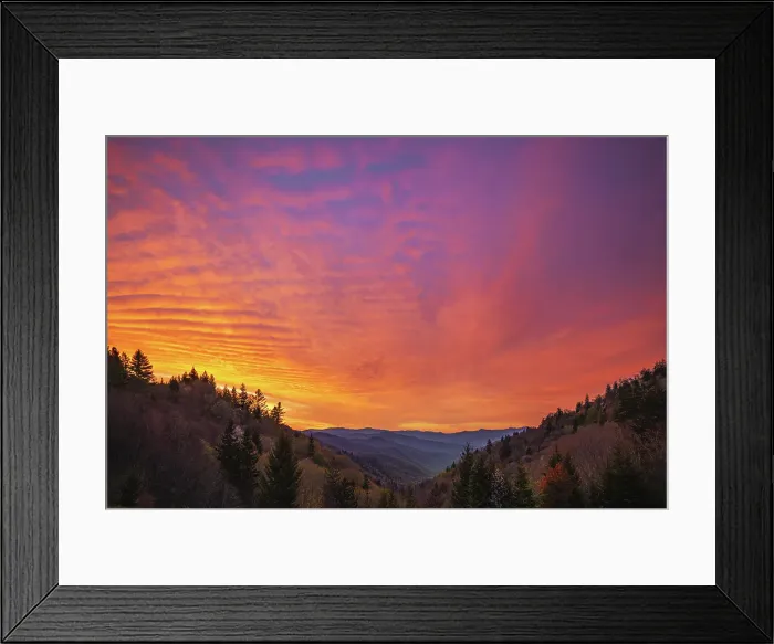 Framed Print : Sunrise, Oconaluftee Valley, Great Smoky Mountains National Park, North Carolina Framed Print : Sunrise, Oconaluftee Valley, Great Smoky Mountains National Park, North Carolina
