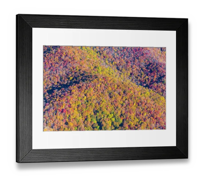 Framed Print : USA, North Carolina. Aerial fall color Appalachian Mountains