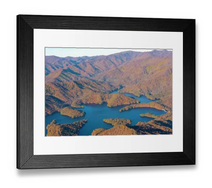 Framed Print : USA, North Carolina. Fall color Appalachian Mountains. Lake Santeetlah and dam Framed Print : USA, North Carolina. Fall color Appalachian Mountains. Lake Santeetlah and dam
