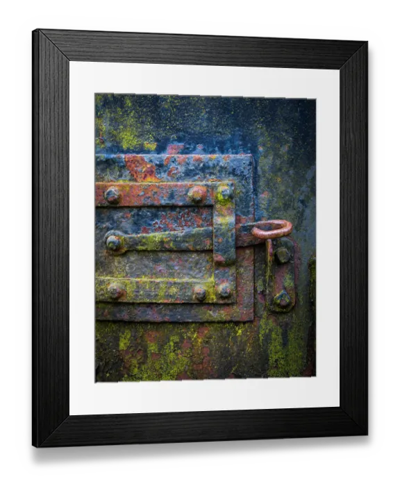 Framed Print : USA, Oregon, Tillamook. Close-up of lock on metal boiler door. ©Don Paulson / Jaynes Gallery / DanitaDelimont.com Framed Print : USA, Oregon, Tillamook. Close-up of lock on metal boiler door. ©Don Paulson / Jaynes Gallery / DanitaDelimont.com