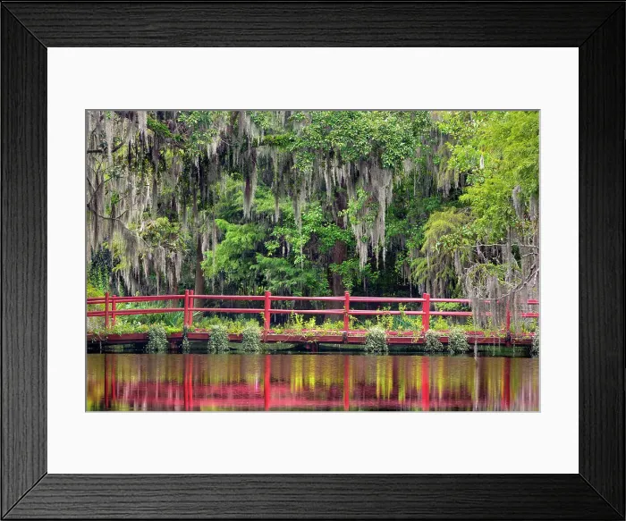 Framed Print : USA, South Carolina, Charleston, Magnolia Plantation. Bridge reflected in water and mossy forest. ©Don Paulson / Jaynes Gallery / DanitaDelimont.com Framed Print : USA, South Carolina, Charleston, Magnolia Plantation. Bridge reflected in water and mossy forest. ©Don Paulson / Jaynes Gallery / DanitaDelimont.com