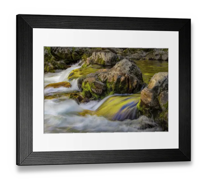 Framed Print : Spring foliage colors and sky reflecting on ripples on small stream, Great Smoky Mountains National Park, Tennessee Framed Print : Spring foliage colors and sky reflecting on ripples on small stream, Great Smoky Mountains National Park, Tennessee
