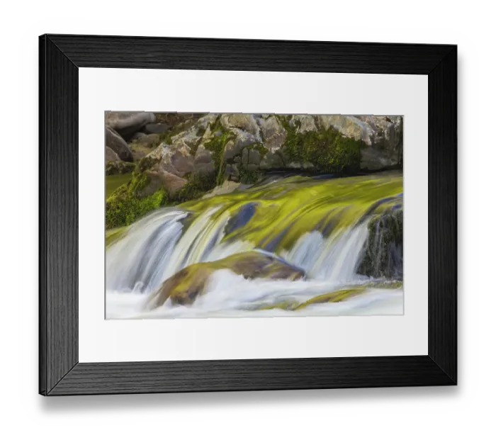 Framed Print : Spring foliage colors and sky reflecting on ripples on small stream, Great Smoky Mountains National Park, Tennessee