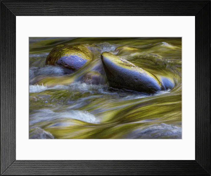 Framed Print : Spring foliage colors and sky reflecting on ripples on small stream, Great Smoky Mountains National Park, Tennessee Framed Print : Spring foliage colors and sky reflecting on ripples on small stream, Great Smoky Mountains National Park, Tennessee