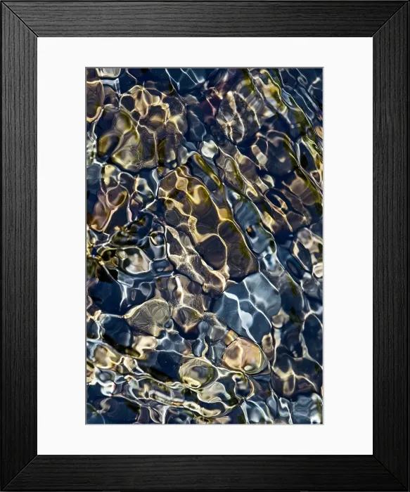 Framed Print : Smooth river rocks beneath surface of small stream, Great Smoky Mountains National Park, Tennessee