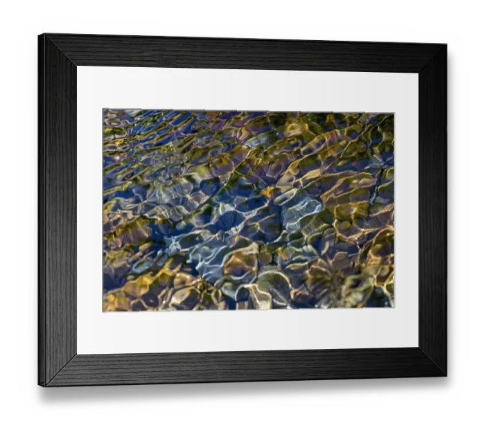 Framed Print : Smooth river rocks beneath surface of small stream, Great Smoky Mountains National Park, Tennessee
