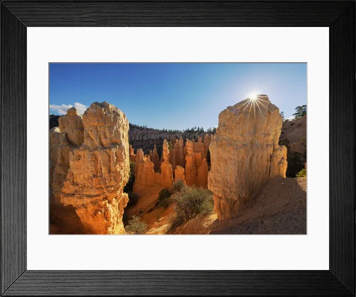 Framed Print : Sunburst over Hoodoos Bryce Canyon National Park, Utah Framed Print : Sunburst over Hoodoos Bryce Canyon National Park, Utah