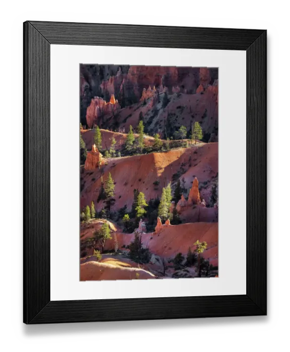 Framed Print : Early morning view of hoodoo formations Bryce Canyon National Park, Utah