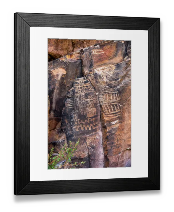 Framed Print : Ancient petroglyphs seen at Parowan Gap Framed Print : Ancient petroglyphs seen at Parowan Gap