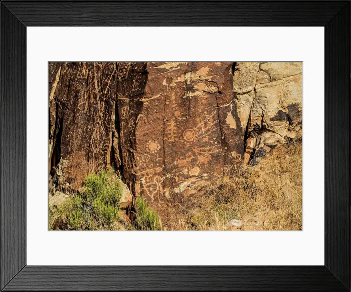 Framed Print : Ancient petroglyphs seen at Parowan Gap Framed Print : Ancient petroglyphs seen at Parowan Gap