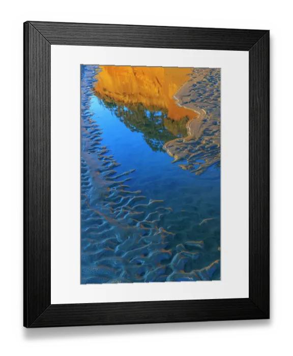 Framed Print : USA, Washington State, Copalis Beach. Sunset reflection in beach sand and water. ©Don Paulson  /  Jaynes Gallery  /  DanitaDelimont.com