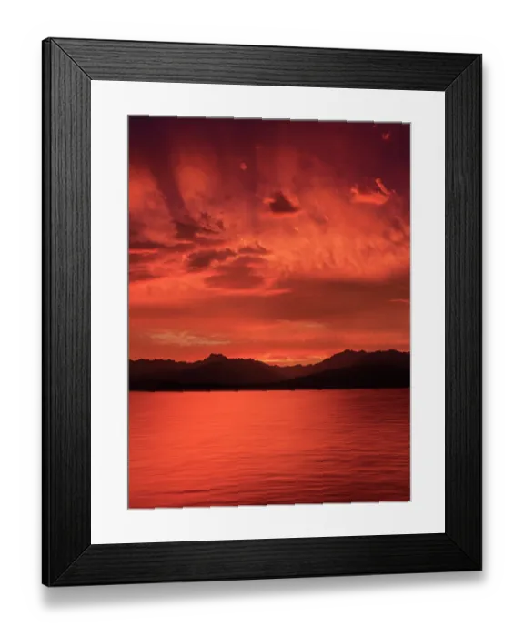 Framed Print : USA, Washington State, Seabeck. Vivid sunset over Hood Canal and Olympic Mountains. ©Don Paulson / Jaynes Gallery / DanitaDelimont.com Framed Print : USA, Washington State, Seabeck. Vivid sunset over Hood Canal and Olympic Mountains. ©Don Paulson / Jaynes Gallery / DanitaDelimont.com