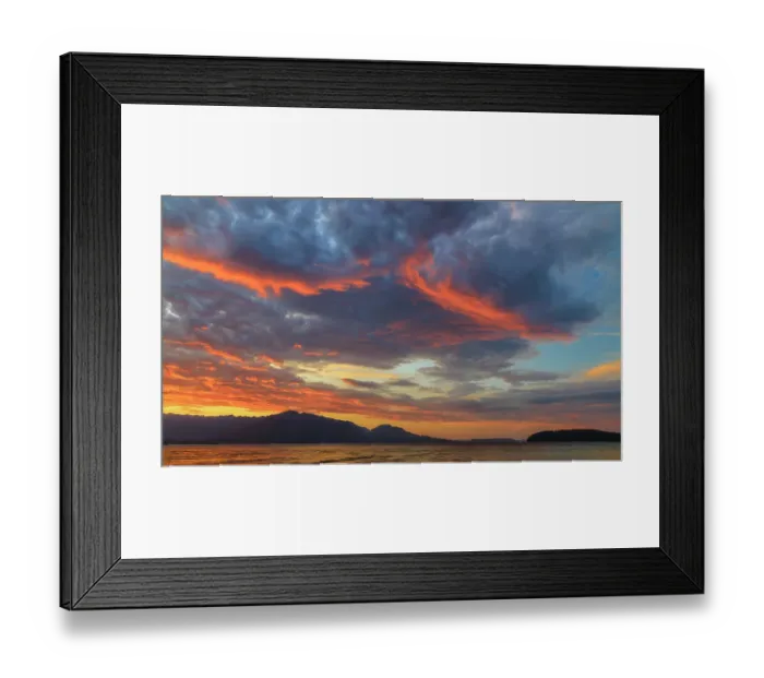 Framed Print : USA, Washington State, Seabeck. Vivid sunset over Hood Canal and Olympic Mountains. ©Don Paulson / Jaynes Gallery / DanitaDelimont.com Framed Print : USA, Washington State, Seabeck. Vivid sunset over Hood Canal and Olympic Mountains. ©Don Paulson / Jaynes Gallery / DanitaDelimont.com
