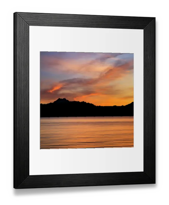Framed Print : USA, Washington State, Seabeck. Sunset over Hood Canal and Olympic Mountains. ©Don Paulson  /  Jaynes Gallery  /  DanitaDelimont.com