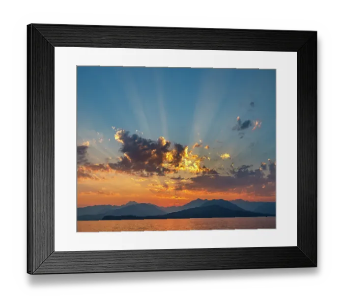 Framed Print : USA, Washington State, Seabeck. Vivid sunset over Hood Canal and Olympic Mountains. ©Don Paulson / Jaynes Gallery / DanitaDelimont.com Framed Print : USA, Washington State, Seabeck. Vivid sunset over Hood Canal and Olympic Mountains. ©Don Paulson / Jaynes Gallery / DanitaDelimont.com