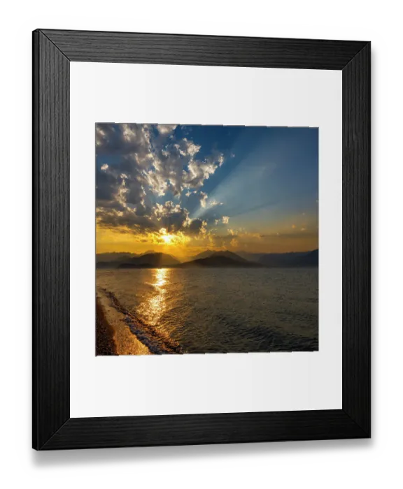 Framed Print : USA, Washington State, Seabeck. Sunset over Hood Canal and Olympic Mountains. ©Don Paulson  /  Jaynes Gallery  /  DanitaDelimont.com