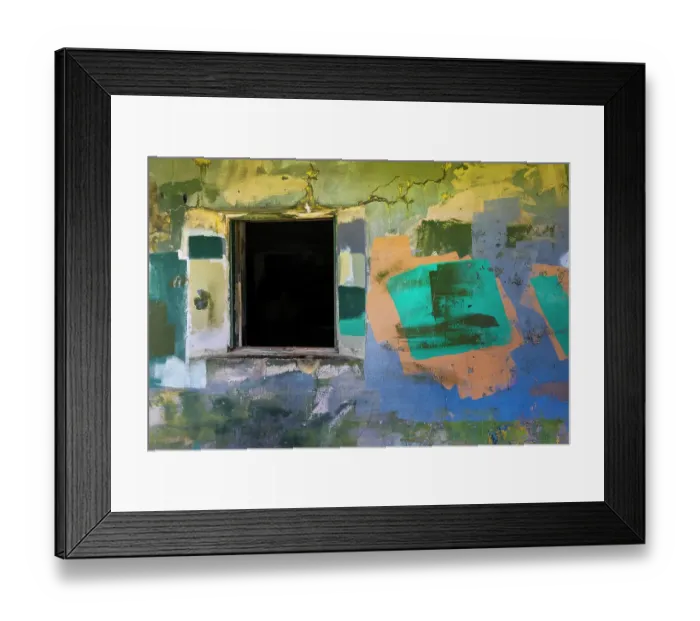 Framed Print : USA, Washington State, Port Townsend, Fort Worden State Park. Window and paint-covered wall of gun battery. ©Don Paulson  /  Jaynes Gallery  /  DanitaDelimont.com