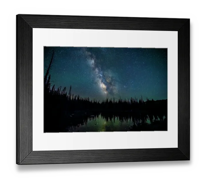 Framed Print : USA, Wyoming, Medicine Bow National Forest. Milky Way reflects in lake at night. ©Cathy & Gordon Illg  /  Jaynes Gallery  /  DanitaDelimont.com
