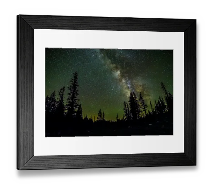 Framed Print : USA, Wyoming, Medicine Bow National Forest. Milky Way and shooting stars from Perseids meteor shower. ©Cathy & Gordon Illg  /  Jaynes Gallery  /  DanitaDelimont.com