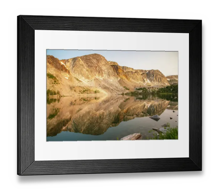 Framed Print : USA, Wyoming, Medicine Bow National Forest. Landscape with mountain and Lake Marie reflection. ©Cathy & Gordon Illg  /  Jaynes Gallery  /  DanitaDelimont.com