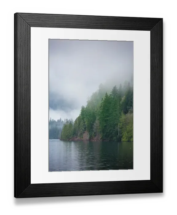 Framed Print : Fog over forest above Lake Crescent, Olympic National Park, Washington State, USA Framed Print : Fog over forest above Lake Crescent, Olympic National Park, Washington State, USA