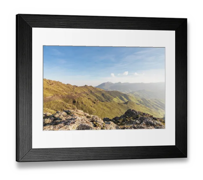 Framed Print : Ethiopia. Amhara. North Gondar. Road along hillside in the Ethiopian highlands Framed Print : Ethiopia. Amhara. North Gondar. Road along hillside in the Ethiopian highlands