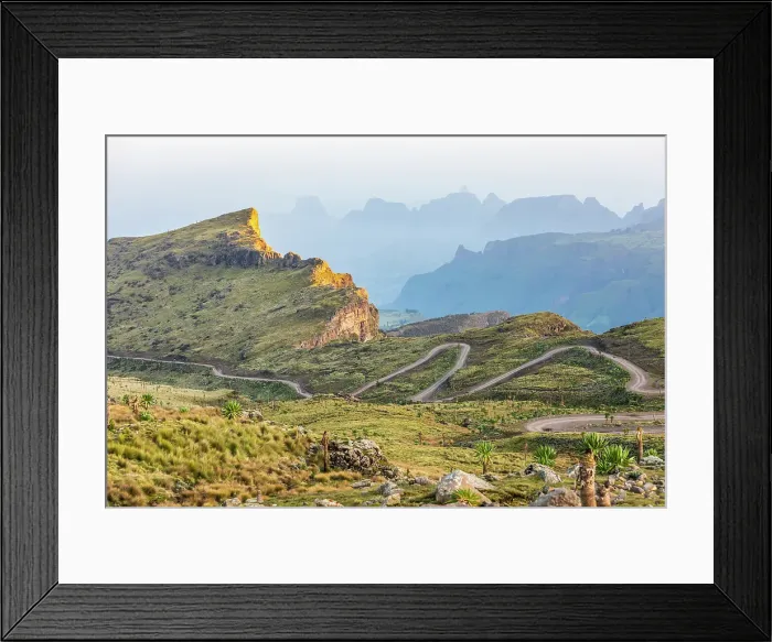 Framed Print : Ethiopia. Amhara. North Gondar. Winding road in the Ethiopian highlands Framed Print : Ethiopia. Amhara. North Gondar. Winding road in the Ethiopian highlands