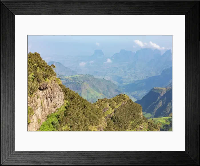 Framed Print : Ethiopia. Amhara. North Gondar. Valley and mountains in the Ethiopian highlands Framed Print : Ethiopia. Amhara. North Gondar. Valley and mountains in the Ethiopian highlands