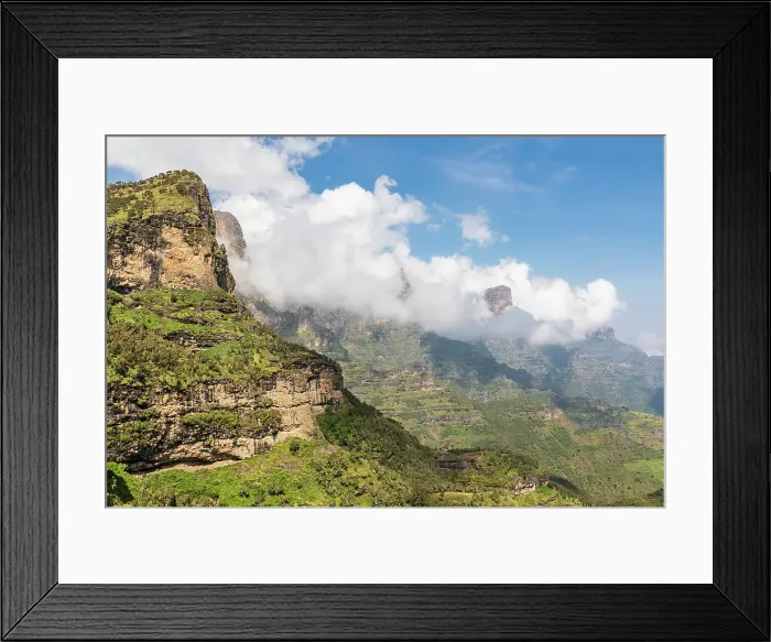 Framed Print : Ethiopia. Amhara. North Gondar. Cliffs on a mountain in the Ethiopian highlands Framed Print : Ethiopia. Amhara. North Gondar. Cliffs on a mountain in the Ethiopian highlands